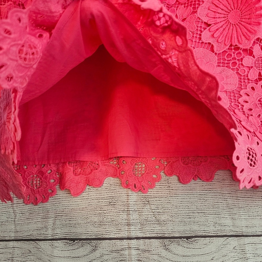 J.Marie M Hot Pink Seraphina 3D Floral Lace Lined Short Dress NWT $168 1356 - Picture 5 of 9